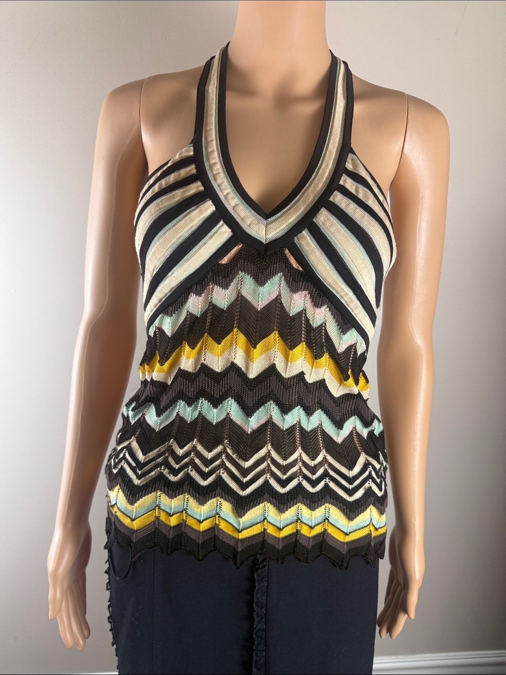 Vintage M Missoni Chevron Print Halter Top